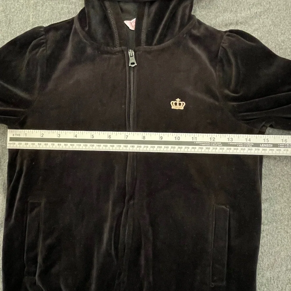 Juicy by Juicy Couture Girls‎ Black Velour Tracksuit Hoodie & Pants Set 7/8 S
